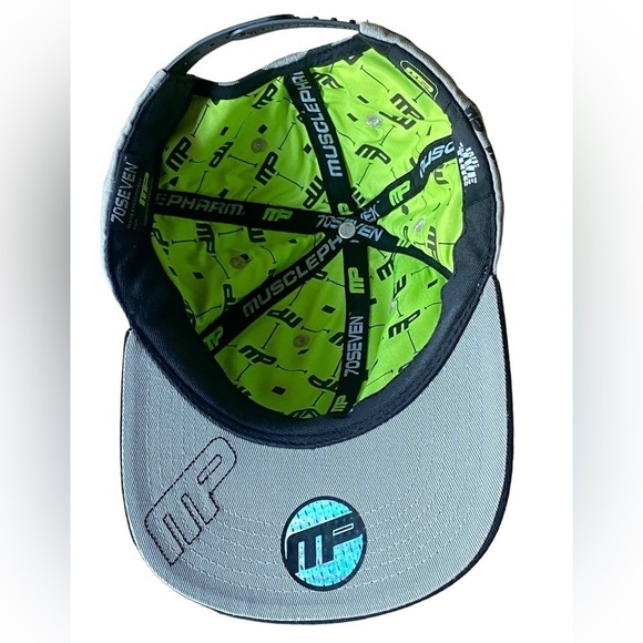 MUSCLE PHARM MP NATION Flatbill Ball Cap SnapBack Fight Hat OS NWOT Brow… - Picture 3 of 12